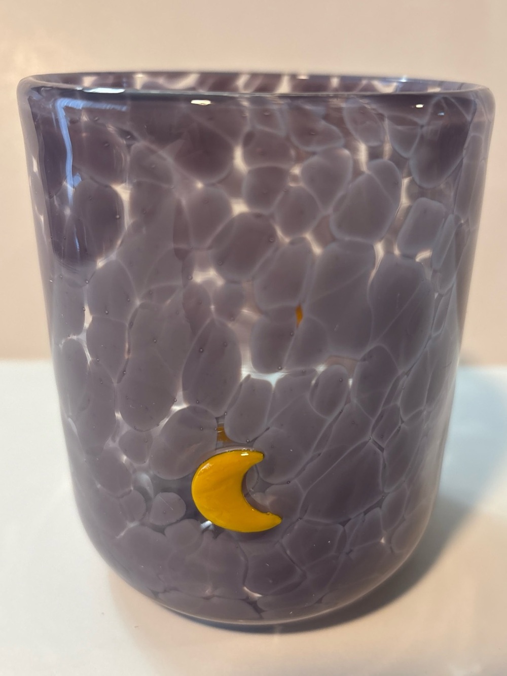 Anthropologie Mystic Icon Purple Confetti Glass Moon New In Box